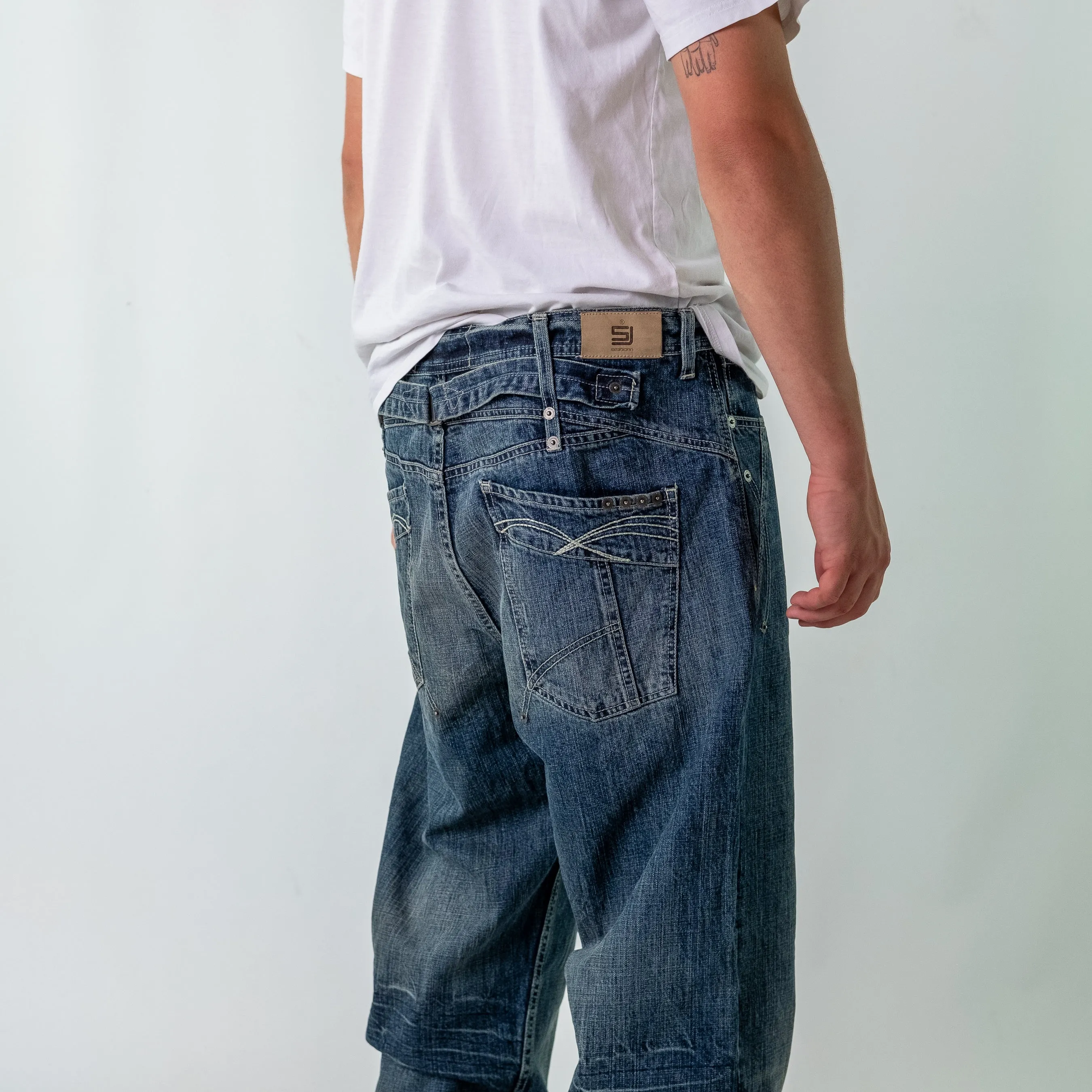 Blue 90s Sean John Denim Hip Hop Jeans Baggy Pants (34x34)
