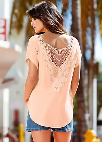 bonprix Crochet Back T-Shirt | Grattan