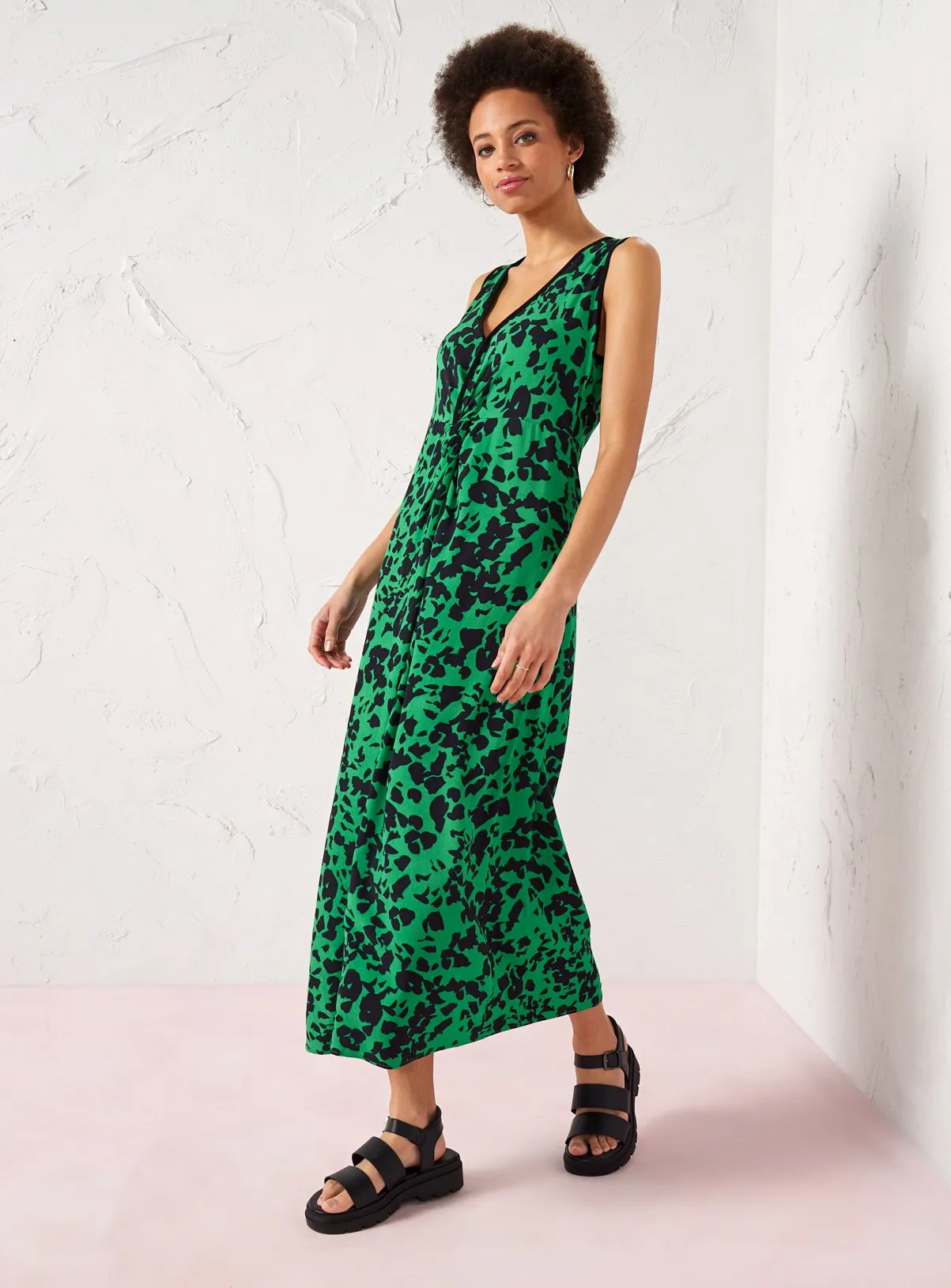 Buy EVERBELLE Green Animal Print Sleeveless Twist Dress 22 | Dresses | Tu