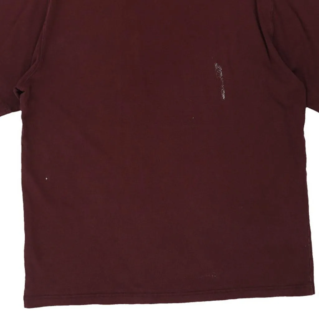 Carhartt T-Shirt - Large Burgundy Cotton