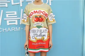 Fashion 3D Cartoon Character Letter Print New  Summer Women Vestidos Casual Short Sleeve Dress Plus Size Loose Dresses GS