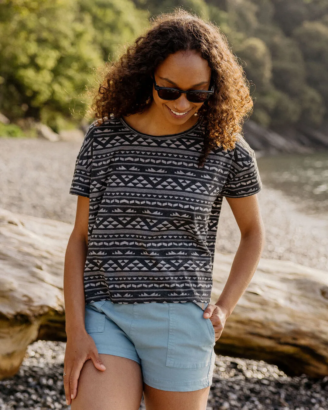 Kirra Recycled Devore T-Shirt - Black