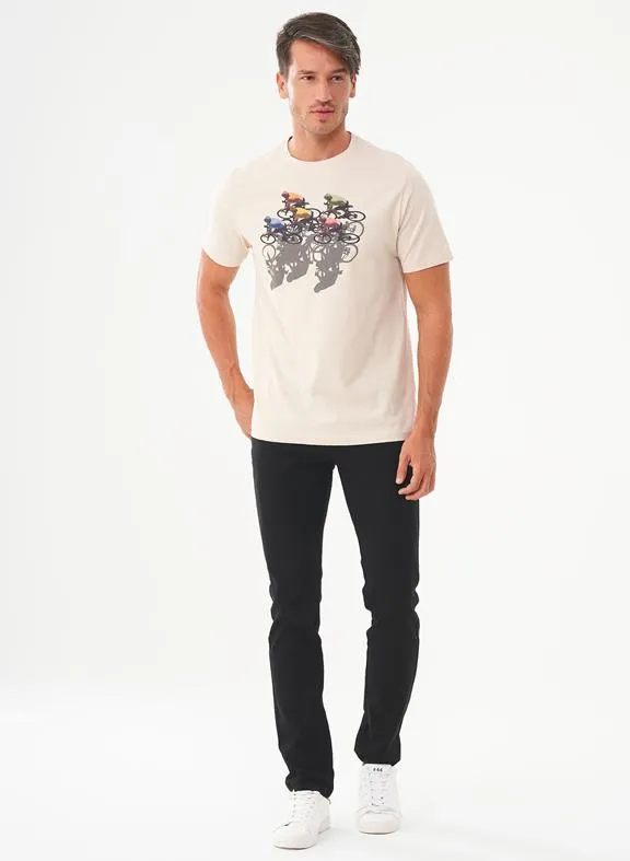 ORGANICATION T-Shirt Bicycle Print Cream