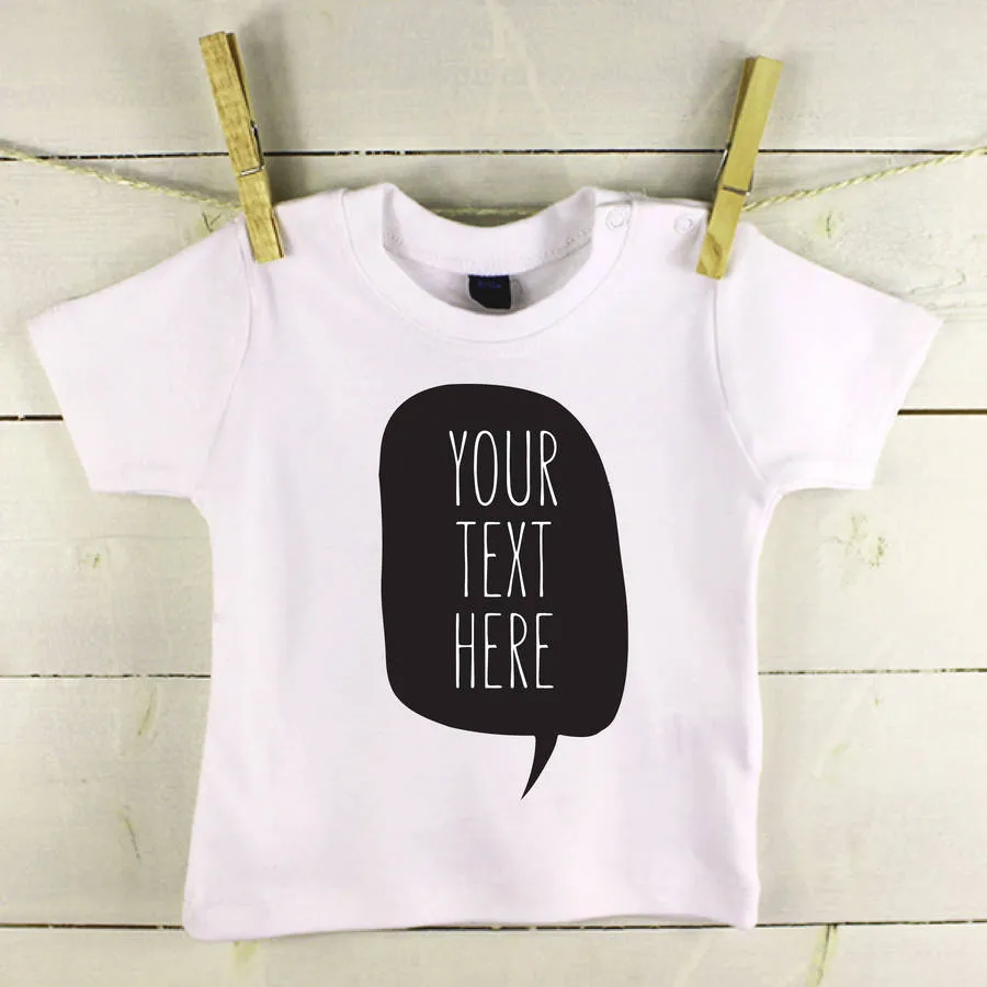 Personalised Speech Bubble Baby T Shirt