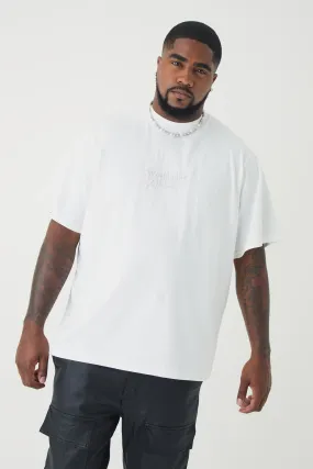Plus Worldwide Debossed T-shirt In White