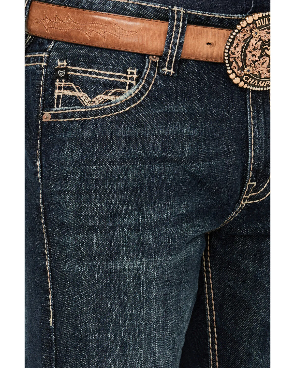 Product Name:  Rock & Roll Denim Men's Double Barrel Dark Vintage Wash Relaxed Straight Reflex Denim Jeans