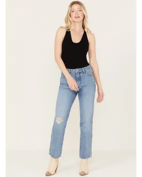 Product Name:  Wrangler Women's Medium Wash High Rise Wild West Straight Jeans