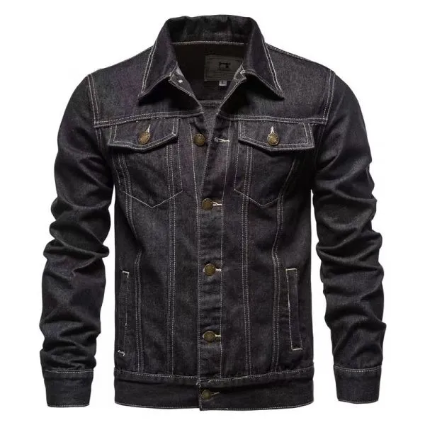 Slim fit denim jeans jacket for men