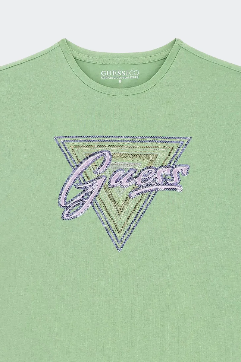 T-SHIRT POP CON PAILETTES VERDE