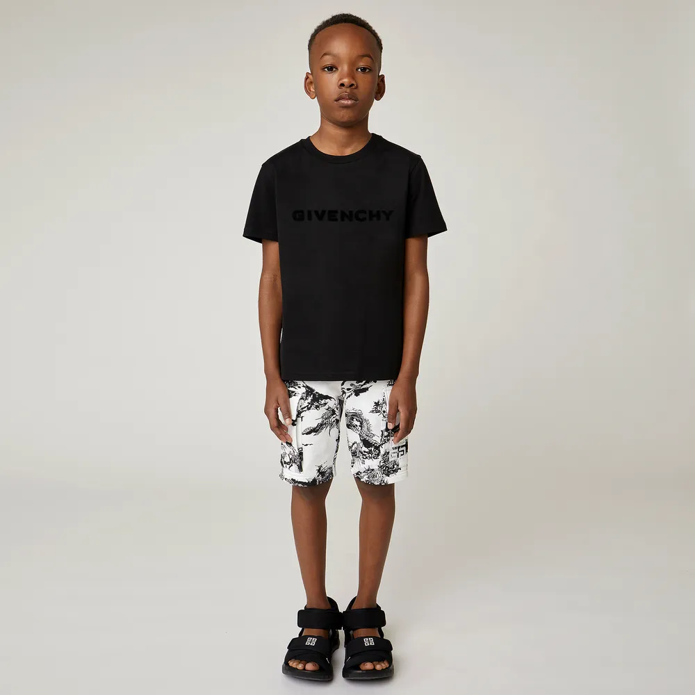 Teen Black 4G Logo T-Shirt