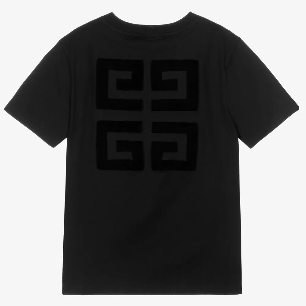 Teen Black 4G Logo T-Shirt