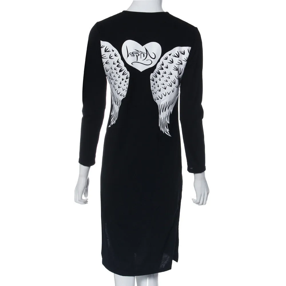 Women Party Dress Sexy Package Hip Dresses Casual bandage bodycon dress Vestido De Festa Tunic Dress With Wings